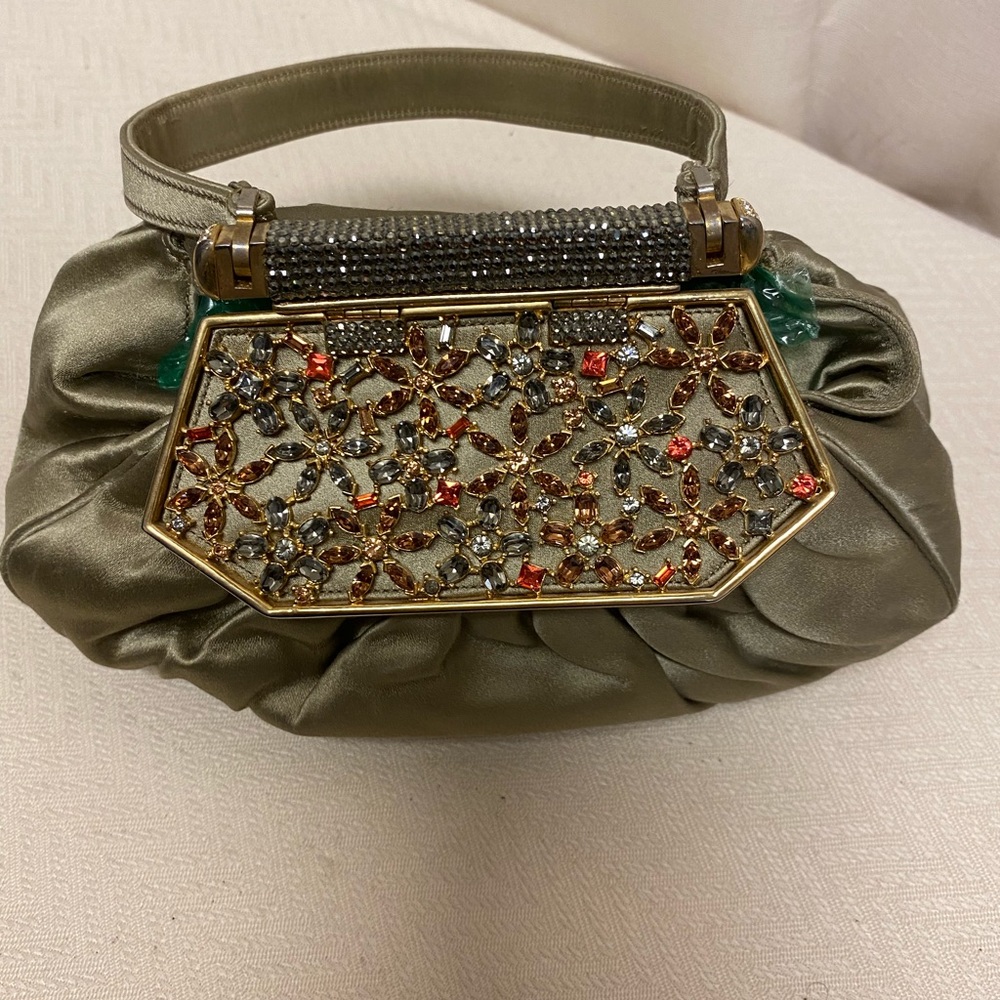 Judith Leiber satin evening bag with jewels